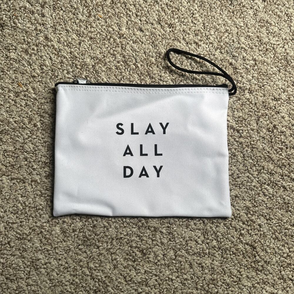 NEW Milly Haute Mess Slay All Day Pink White Pouch Clutch Bag